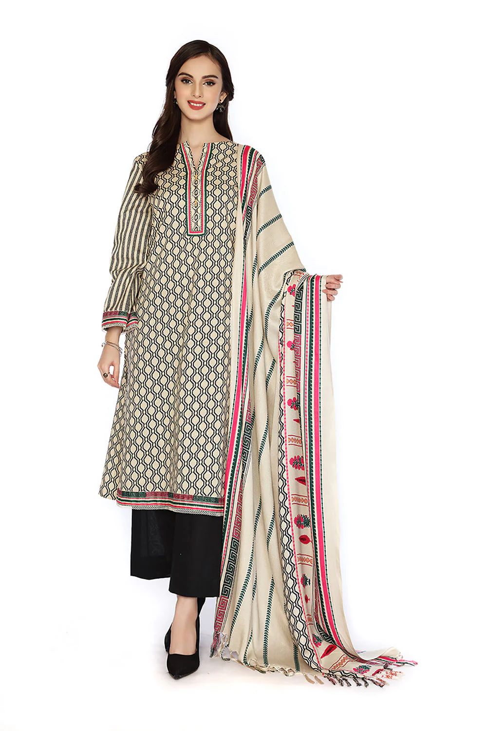 Nishat 3pc Printed Khaddar