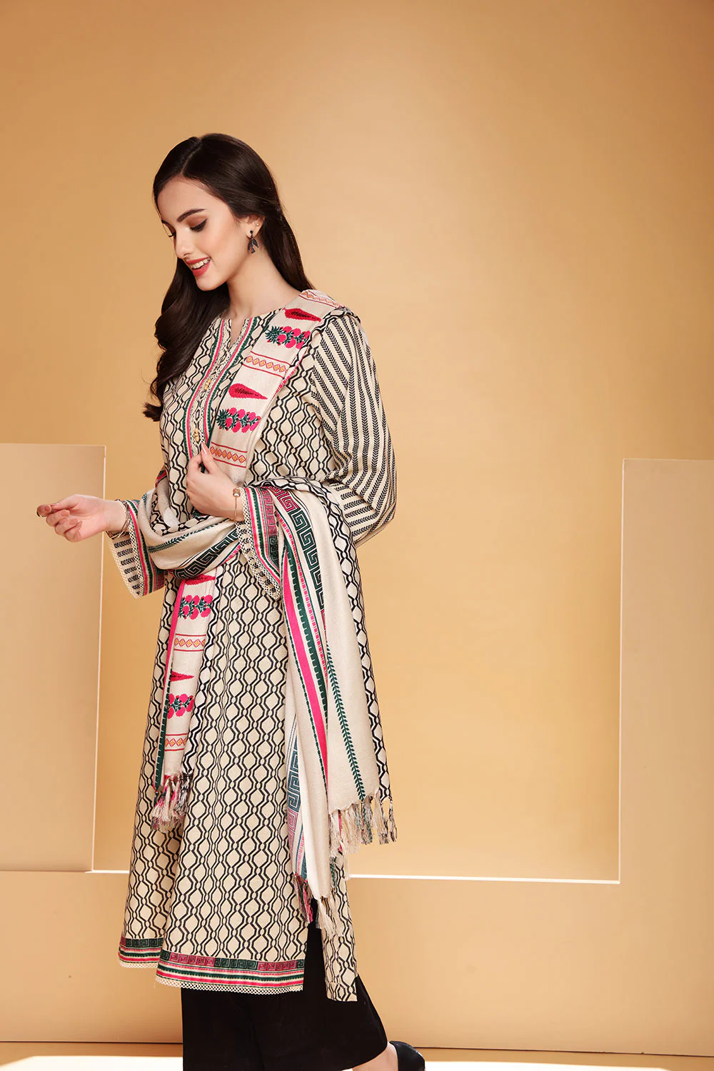 Nishat 3pc Printed Khaddar