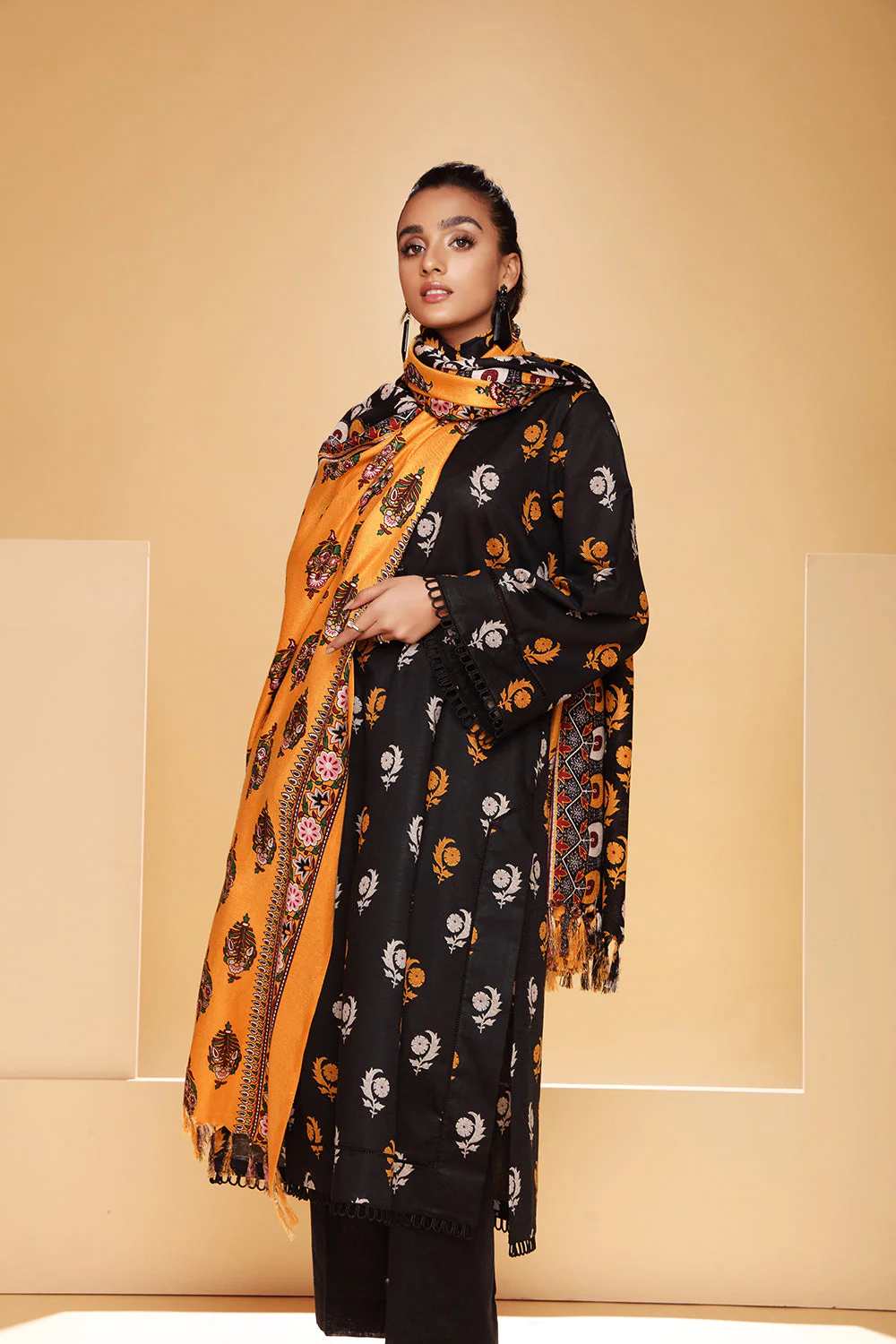 Nishat 3pc Printed Khaddar