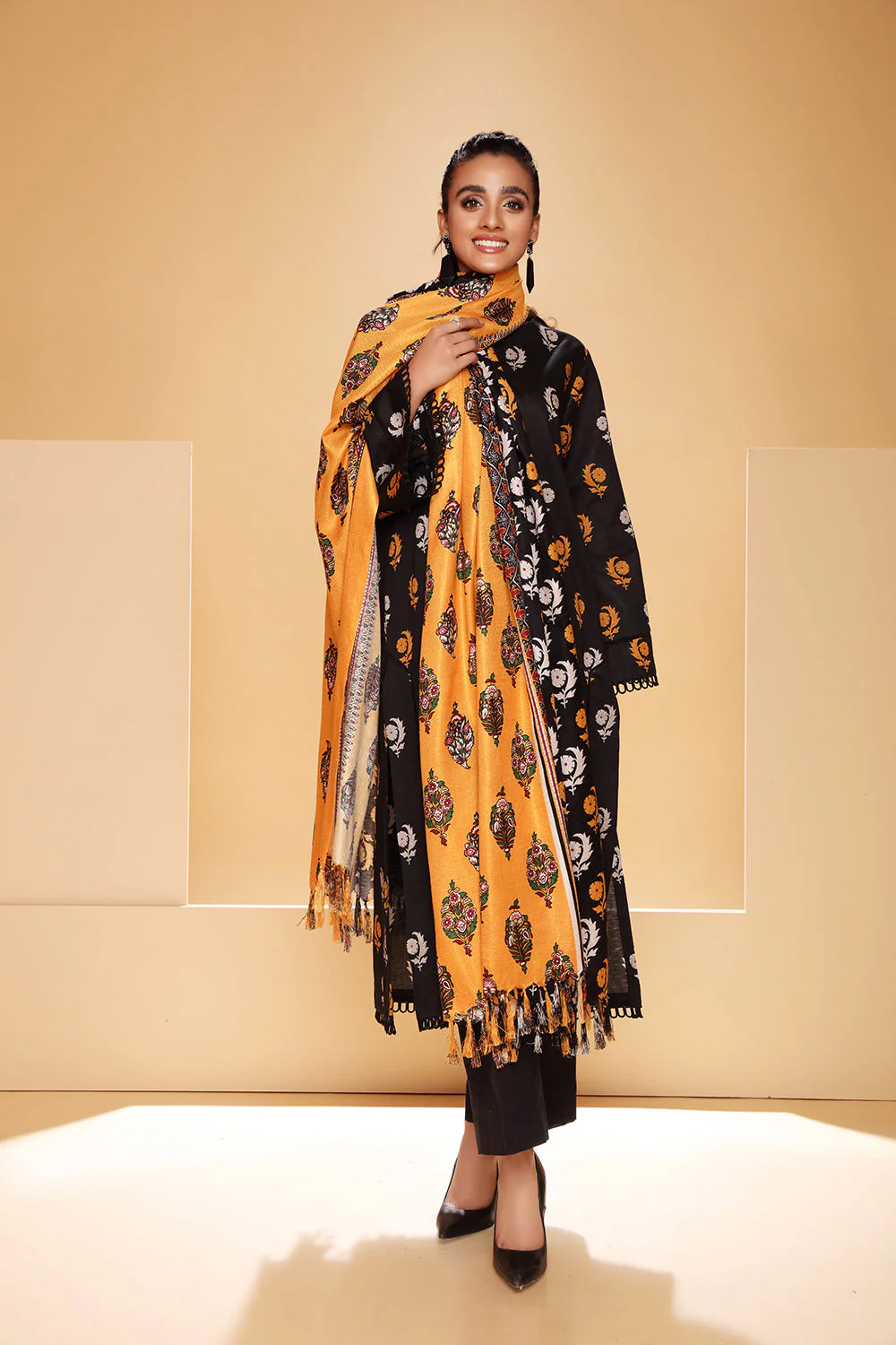 Nishat 3pc Printed Khaddar