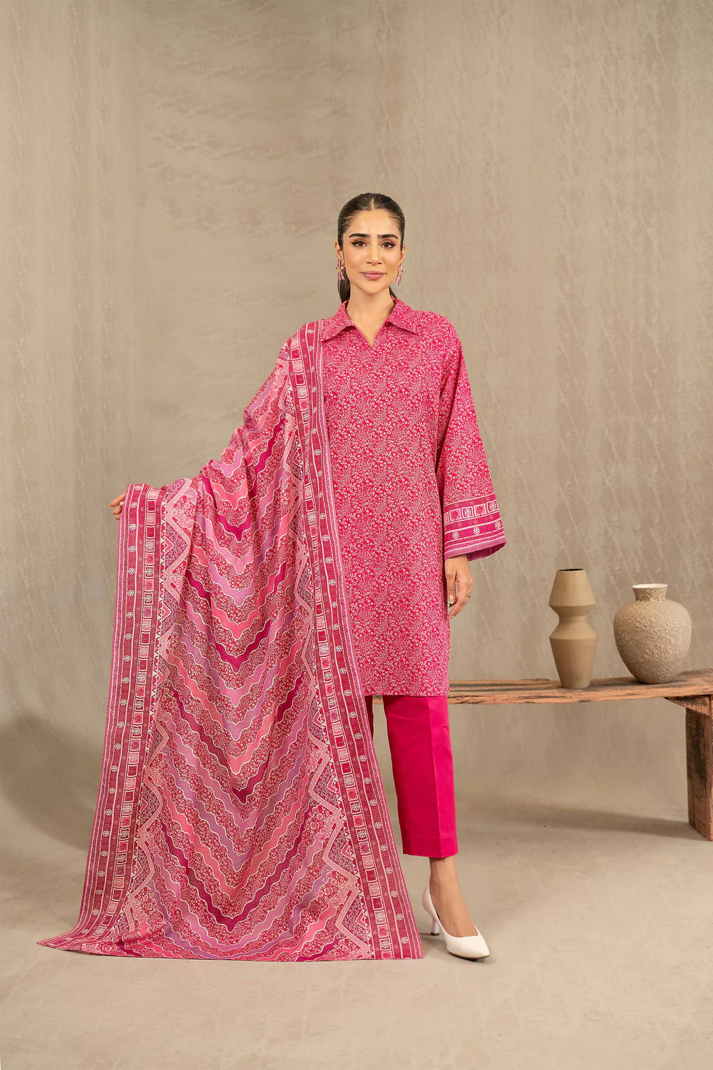 Nishat 3pc printed khaddar