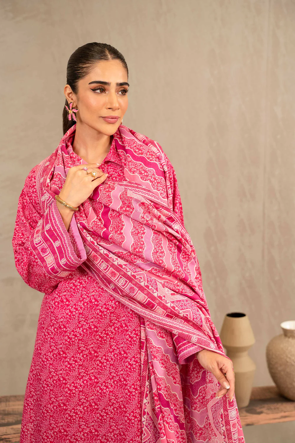 Nishat 3pc printed khaddar