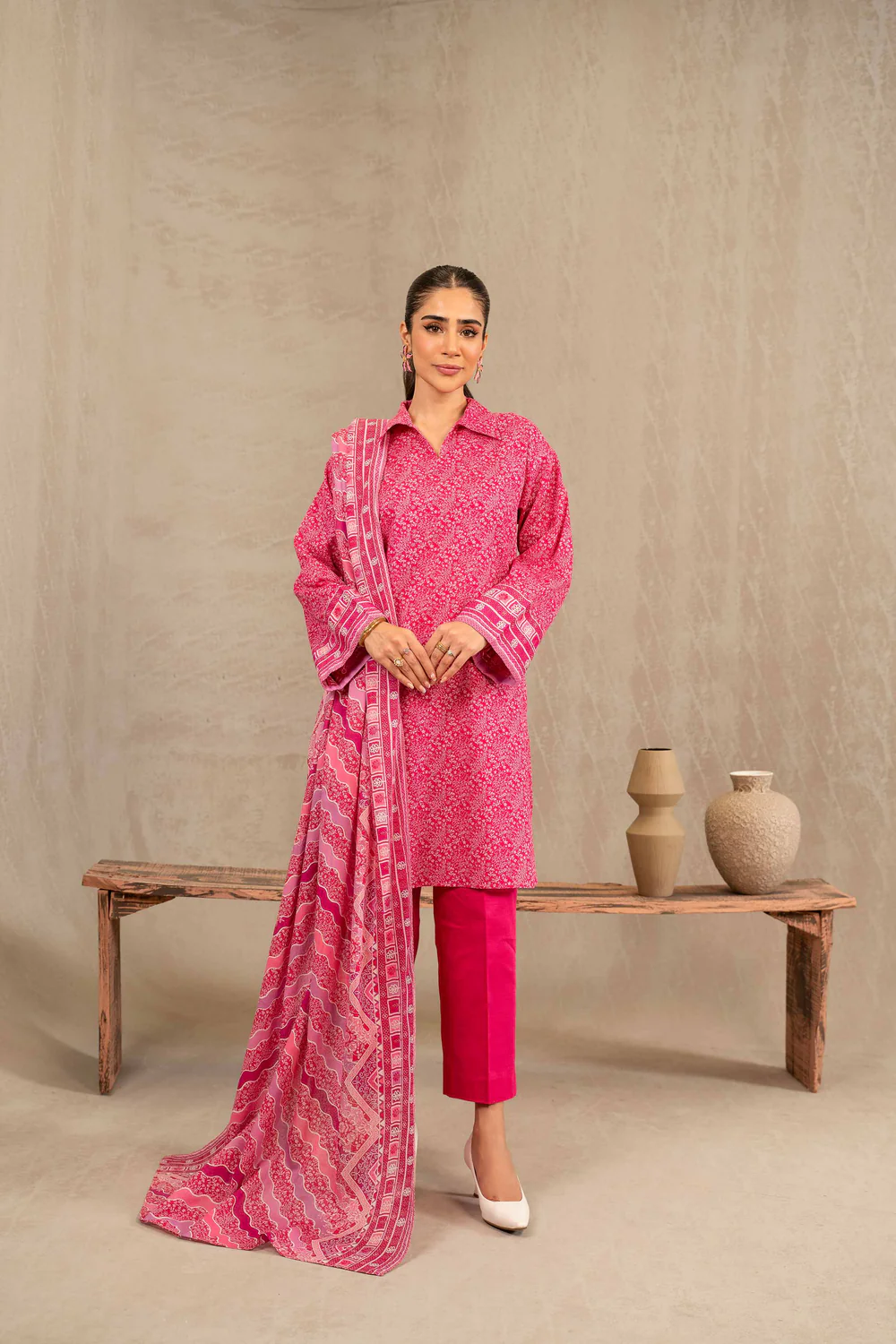 Nishat 3pc printed khaddar