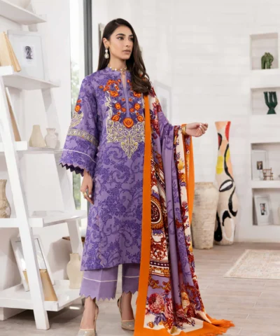 Nishat 3pc Printed emb Khaddar