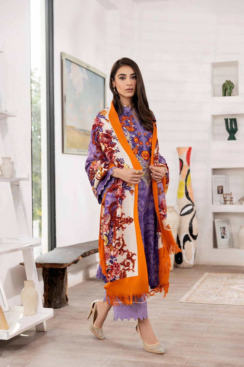 Nishat 3pc Printed emb Khaddar