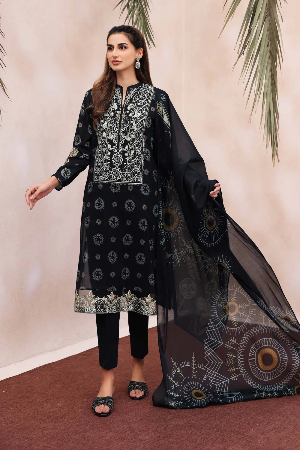 Nishat Printed Embroidered 3PC