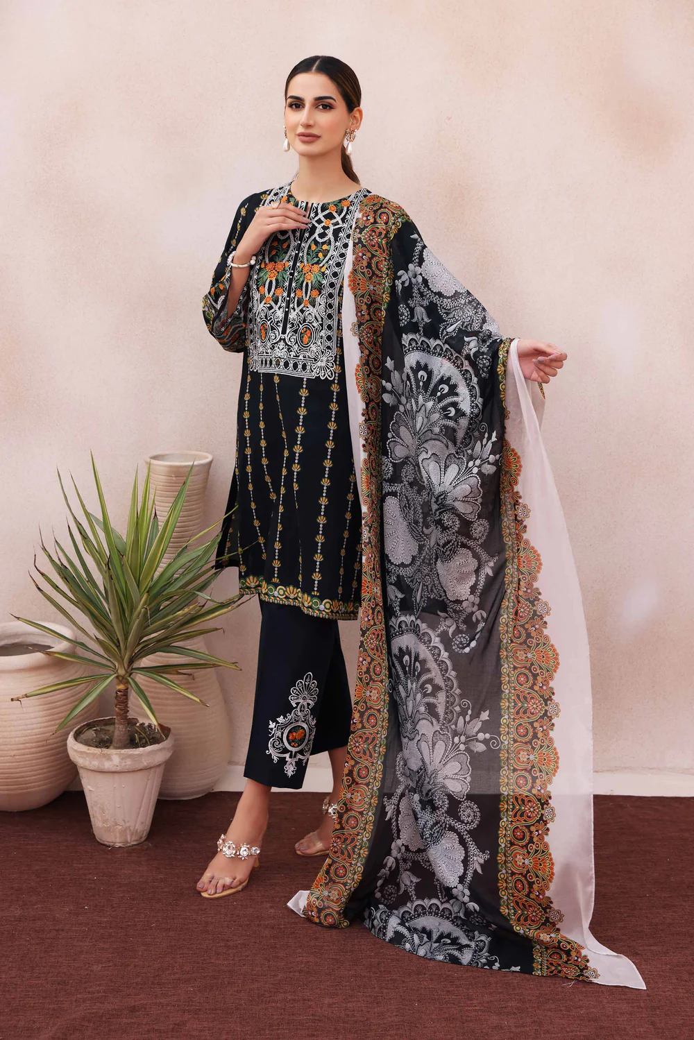 Nishat Printed Embroidered 3PC