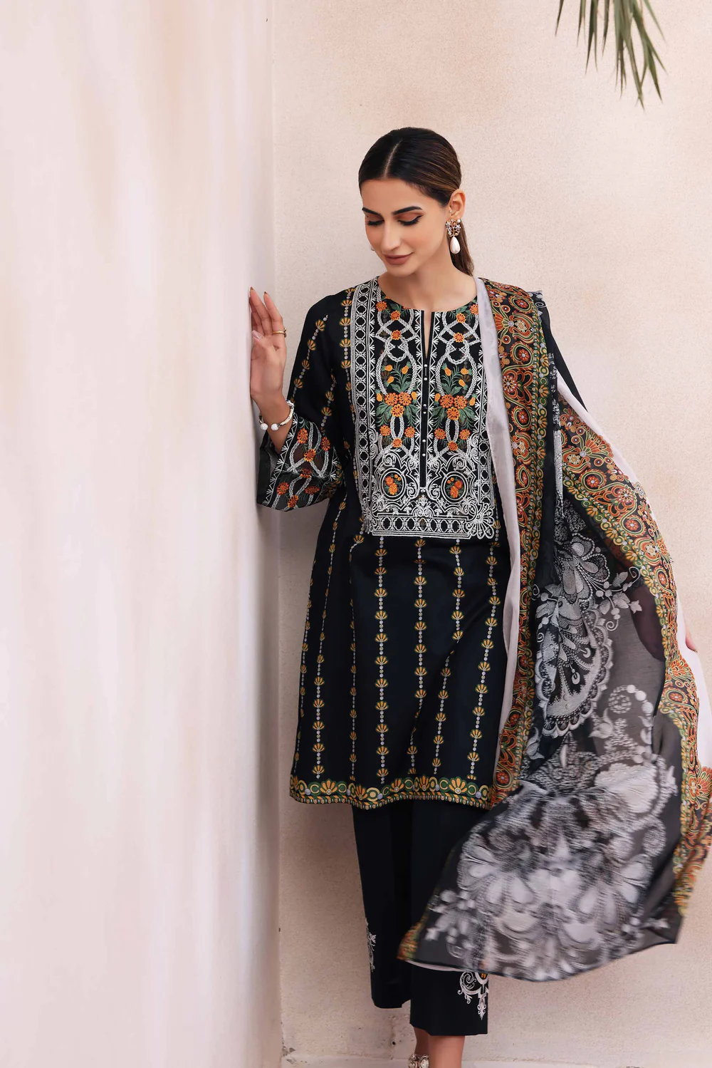 Nishat Printed Embroidered 3PC