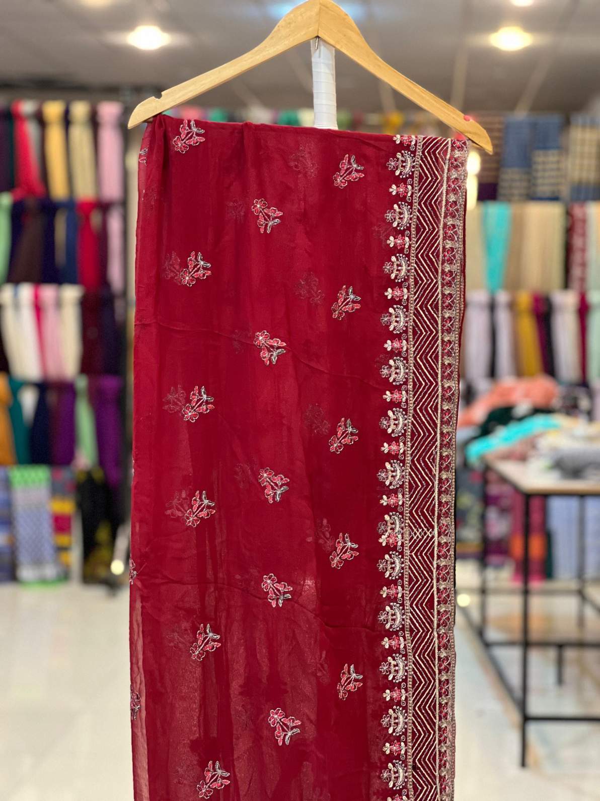 Embroidery Chiffon Dupata