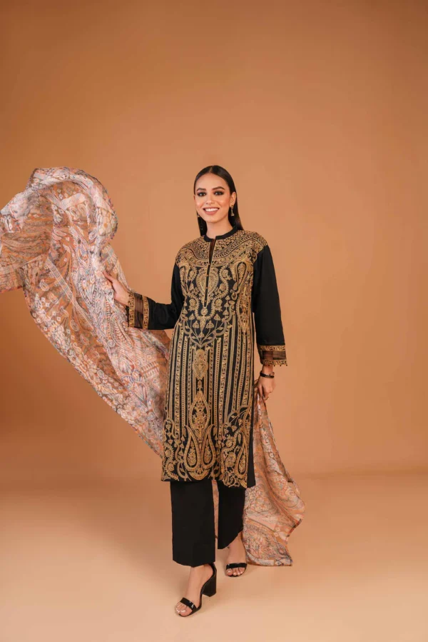 Nishat 3pc-jacquard embroidery- lawn