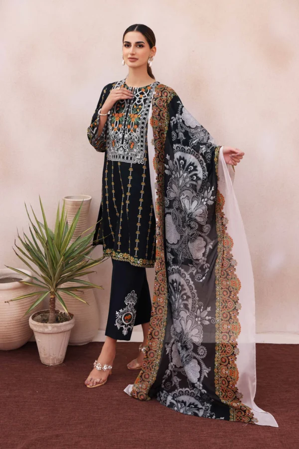 Nishat 3pc-Printed Embroidered-Lawn