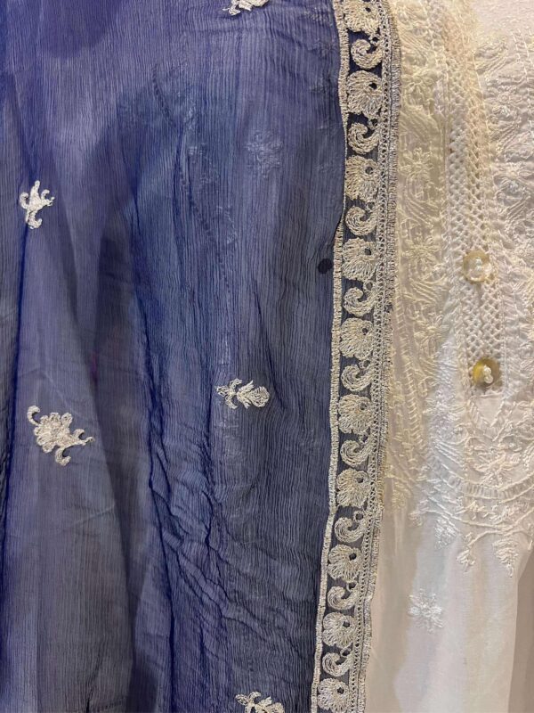 1pc Dark Blue embroidery dupata