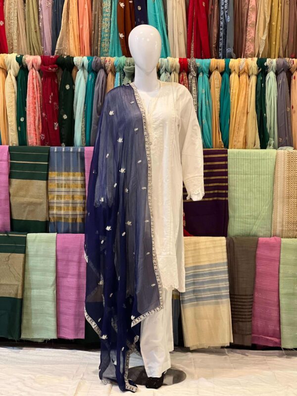 1pc Dark Blue embroidery dupata