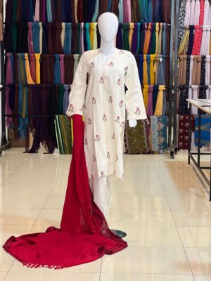 Red women NISHAT pashmina shawl 1pc