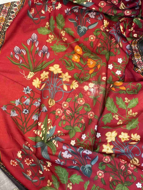 Beechtree wool maroon satlar 1pc printed