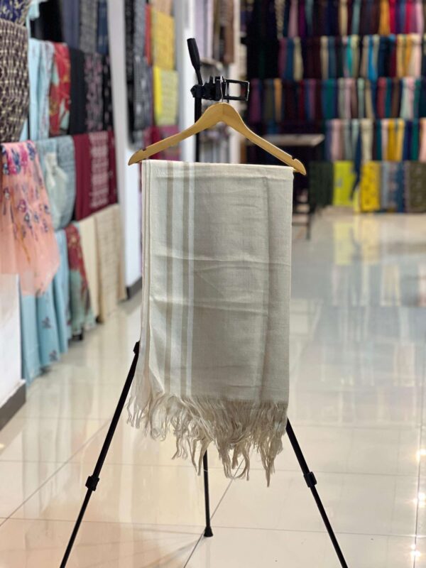 Cream color and white women NISHAT pashmina shawl 1pc
