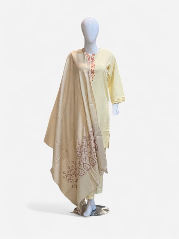 Salampur Swati chekan embroidery shawl 1pc