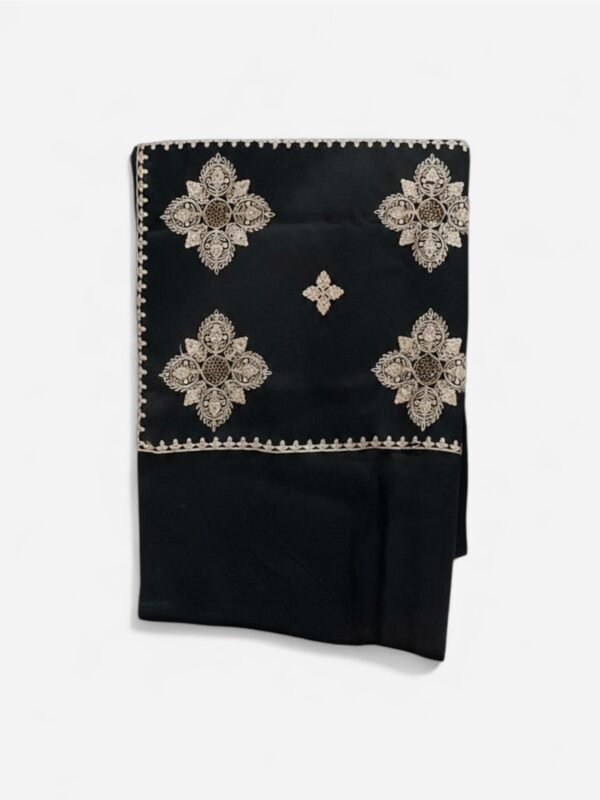 Indian pashmina black embroidery shawl 1pc