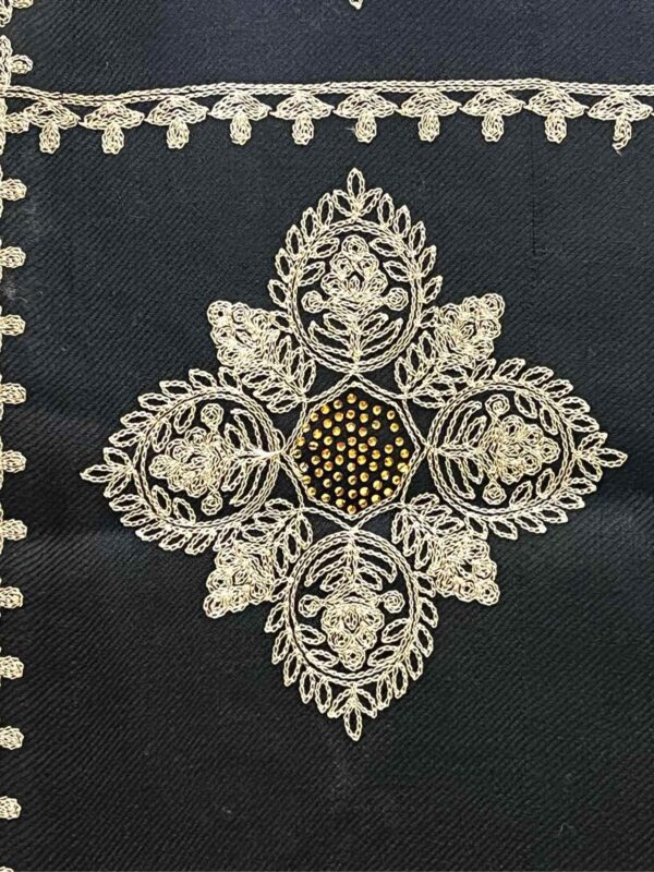 Indian pashmina black embroidery shawl 1pc