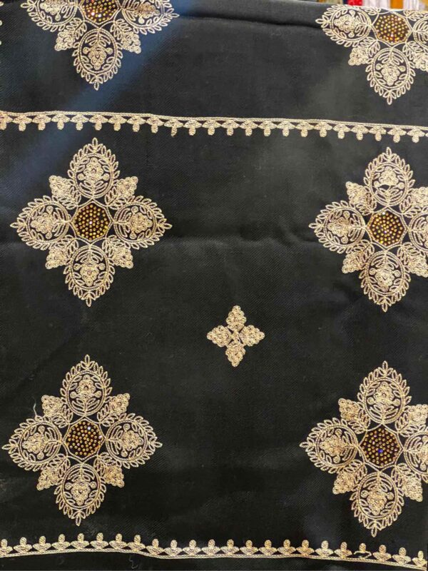 Indian pashmina black embroidery shawl 1pc