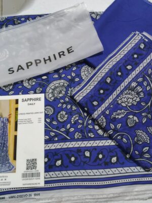 SAPPHIRE PRINTED LAWN 3PC | 001002