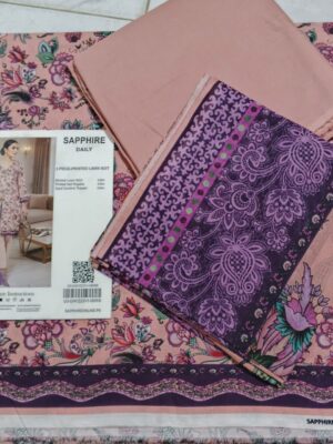 SAPPHIRE PRINTED LAWN 3PC | 001002