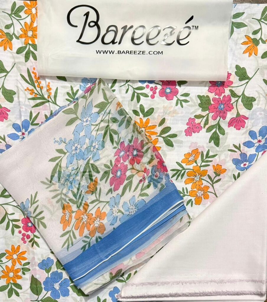 BAREEZE PRINTED LAWN 3PC |  000605