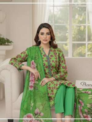 BAREEZE PRINTED LAWN 3PC |  000605