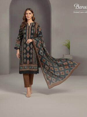 BAREEZE PRINTED LAWN 3PC |  000605