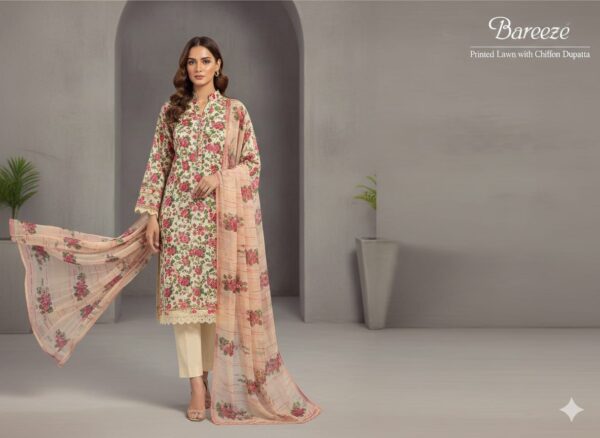 BAREEZE PRINTED LAWN 3PC |  000605