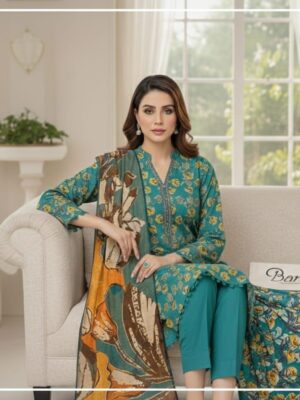BAREEZE PRINTED LAWN 3PC |  000605