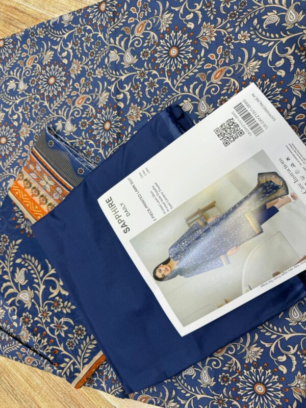 sapphire printed lawn 3pc