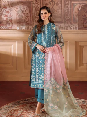 Sahar Chinkankari Organza 3pc - 0001002