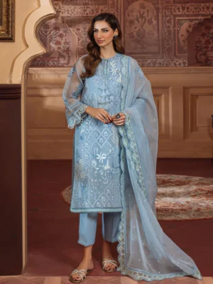 Sahar chikankari organza 3pc - 0001002