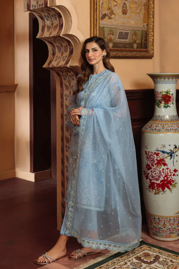 Sahar chikankari organza 3pc - 0001002