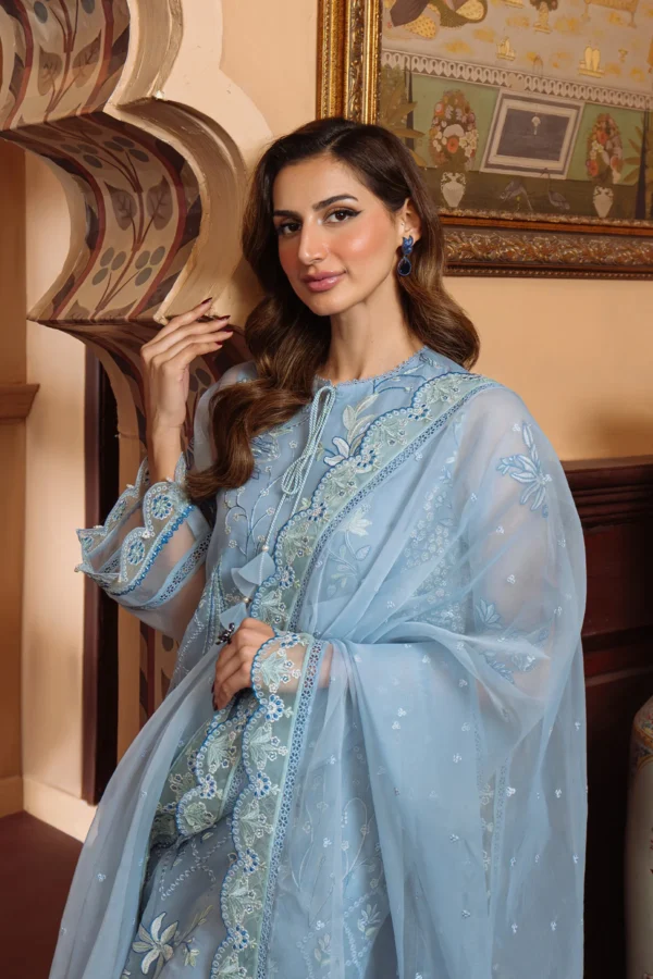 Sahar chikankari organza 3pc - 0001002