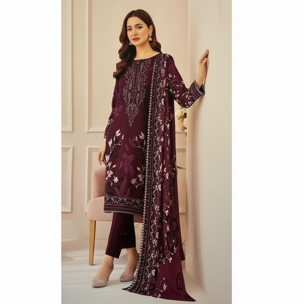Asim jofa embroidery lawn 3pc – 000614
